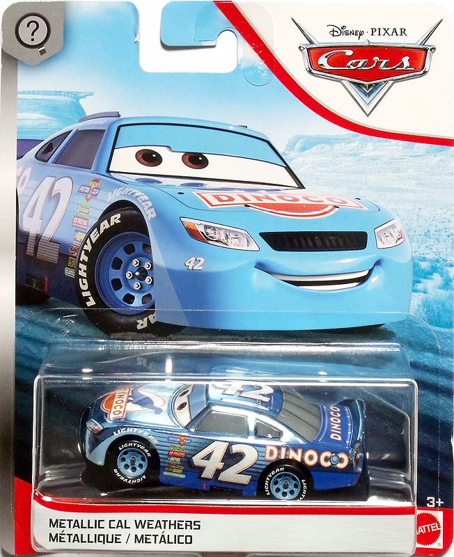 Metallic Cal Weathers from the Blue Desert series, Mattel 1:55 diecast on its card