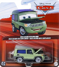 Miles Axlerod with Open Hood from the WGP series, Mattel 1:55 diecast on its card