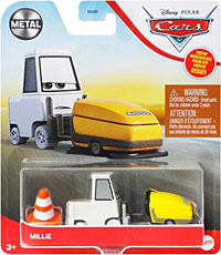 Millie from the Cars 2021 series, Mattel 1:55 diecast on its card