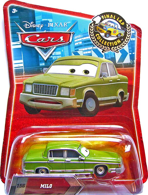 Milo from the Final Lap series, Mattel 1:55 diecast on its card