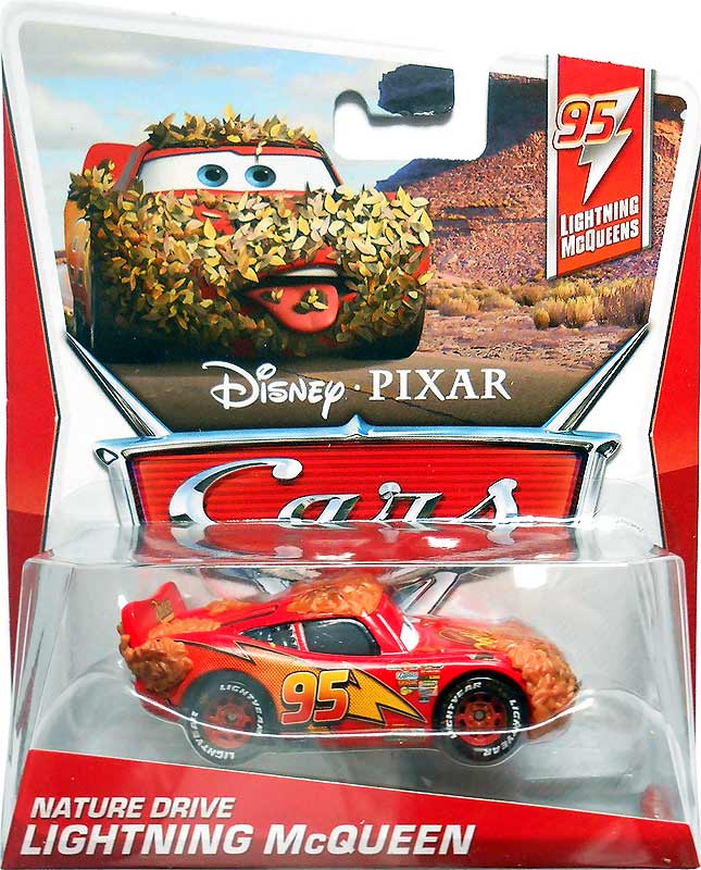 Nature Drive Lightning McQueen from the WGP series, Mattel 1:55 diecast on its card
