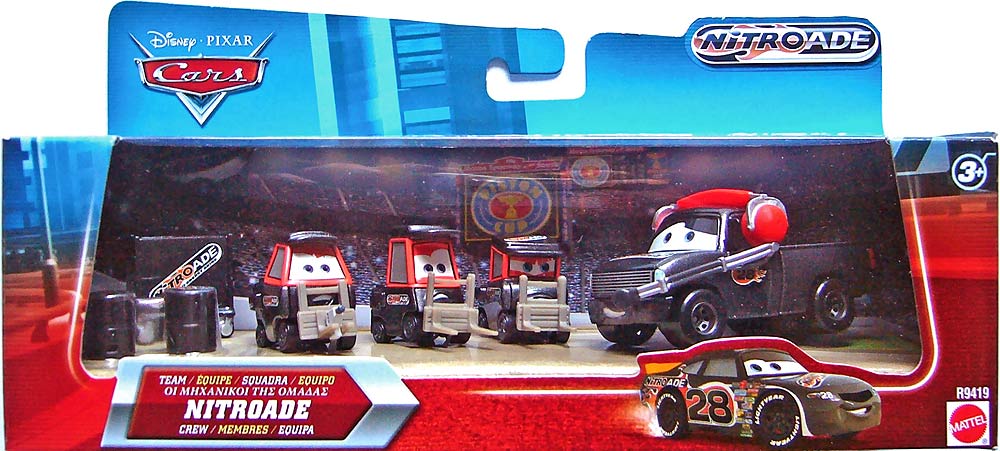 Nitroade Crew Chief from the Final Lap series, Mattel 1:55 diecast on its card