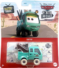 Noriyuki from the Cars on the Road series, Mattel 1:55 diecast on its card
