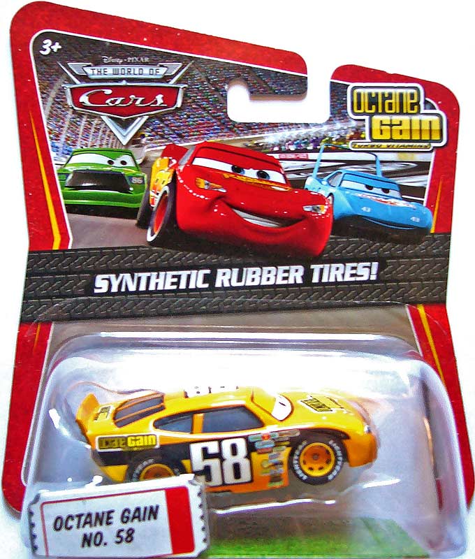 Octane Gain (rubber tires) from the Race O Rama series, Mattel 1:55 diecast on its card
