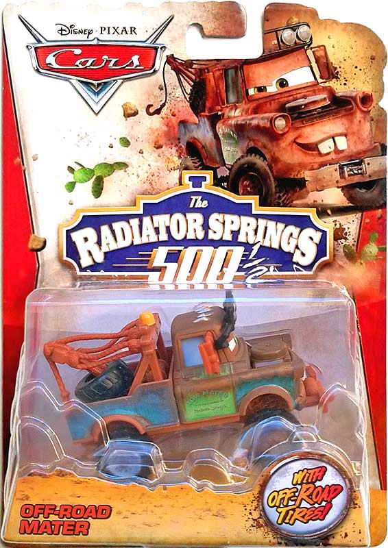 Off-Road Mater from the World of Cars 2014 series, Mattel 1:55 diecast on its card