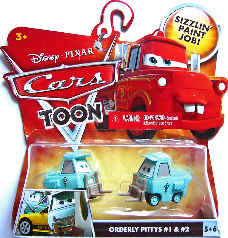 Orderly pitty #2 from the Cars Toon series, Mattel 1:55 diecast on its card
