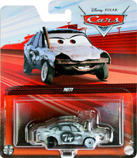Patty from the Cars 2021 series, Mattel 1:55 diecast on its card