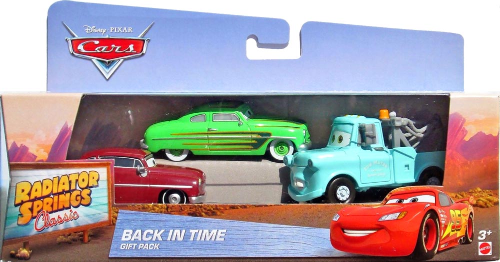 Percy Handbrake from the Radiator Springs Classic series, Mattel 1:55 diecast on its card