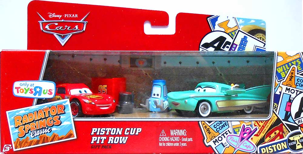 Pit Crew Member Flo from the Radiator Springs Classic series, Mattel 1:55 diecast on its card