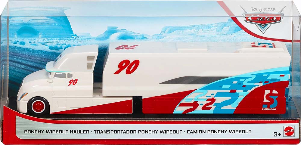 Ponchy Wipeout Hauler from the Blue Desert series, Mattel 1:55 diecast on its card