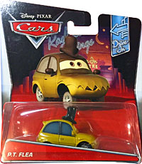 PT Flea from the Supercharged series, Mattel 1:55 diecast on its card
