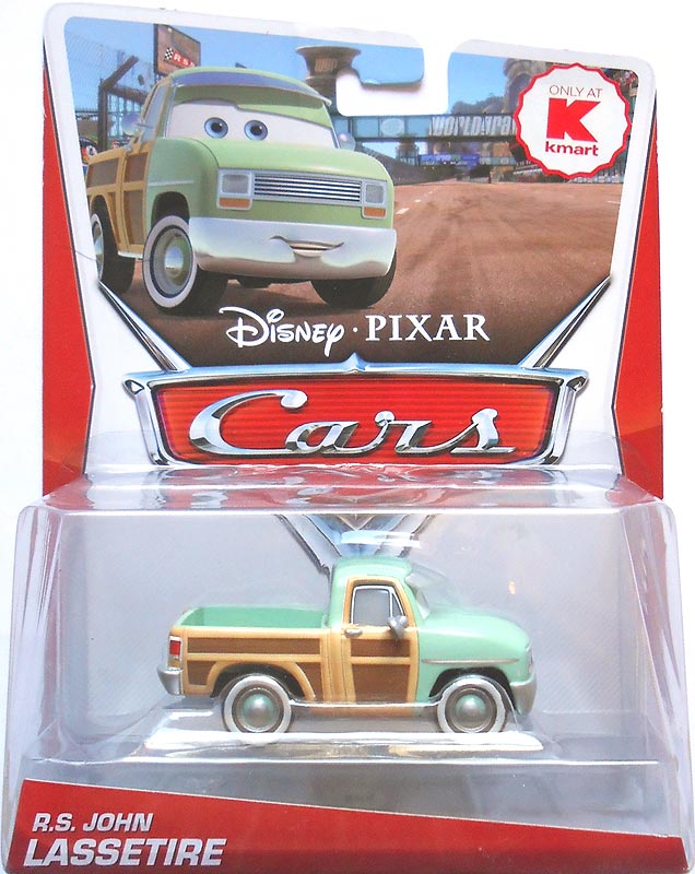 Radiator Springs John Lassetire from the WGP series, Mattel 1:55 diecast on its card