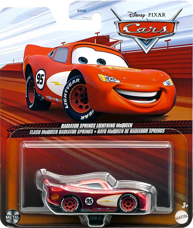 Radiator Springs McQueen from the Cars 2024 series, Mattel 1:55 diecast on its card