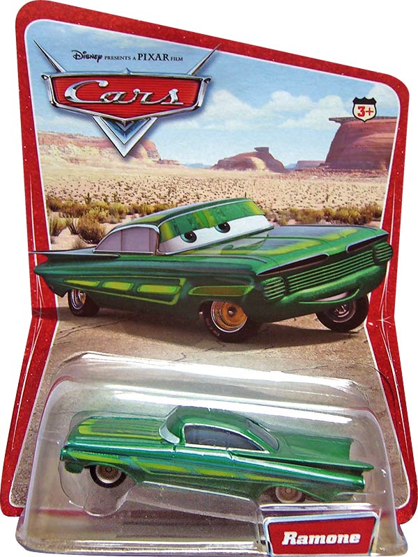 Ramone (green) from the Desert series, Mattel 1:55 diecast on its card