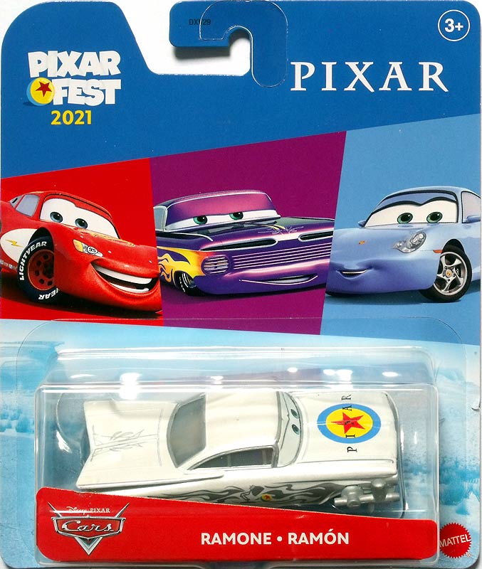 Ramone (Pixar Fest 2021) from the Cars 2021 series, Mattel 1:55 diecast on its card