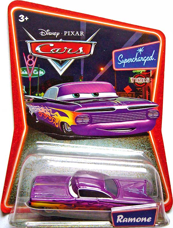 Ramone (purple) from the Desert series, Mattel 1:55 diecast on its card