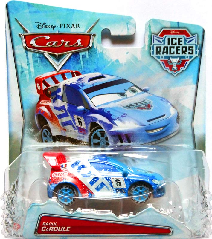Raoul ÇaRoule (Ice Racer) from the Cars 2015 series, Mattel 1:55 diecast on its card