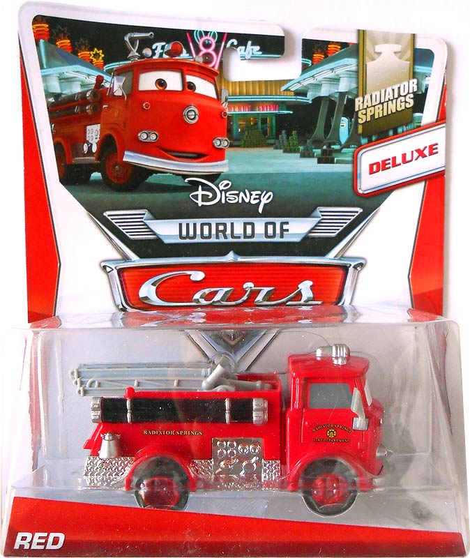 Red (Cars 2 variant) from the Cars 2 series, Mattel 1:55 diecast on its card