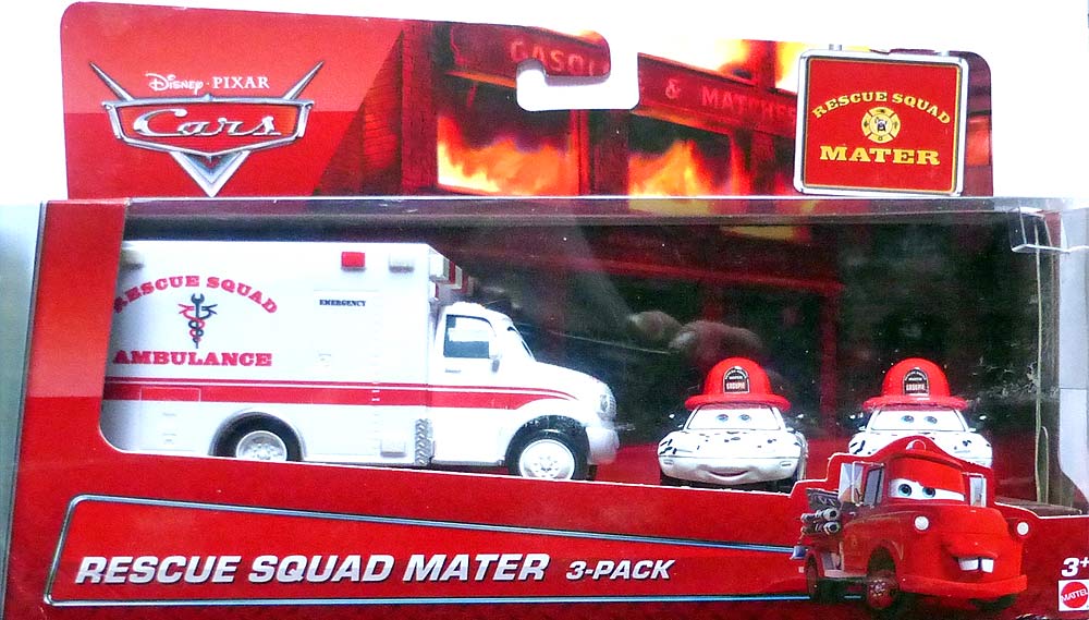 Dalmatian Mia from the Cars Toon series, Mattel 1:55 diecast on its card