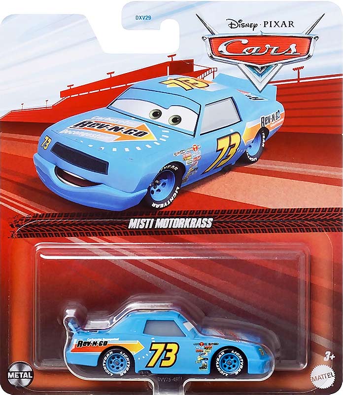 Rev-N-Go from the World of Cars series, Mattel 1:55 diecast on its card
