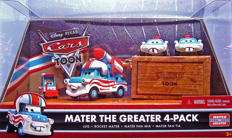Rocket Mater from the Cars Toon series, Mattel 1:55 diecast on its card