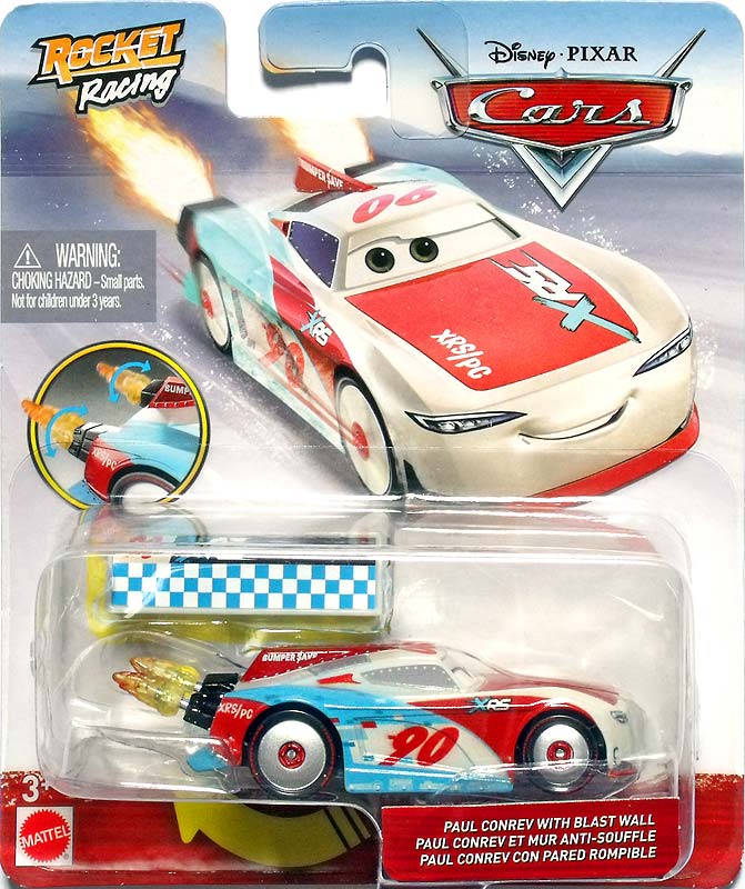 Rocket Racing Paul Conrev from the Blue Desert series, Mattel 1:55 diecast on its card