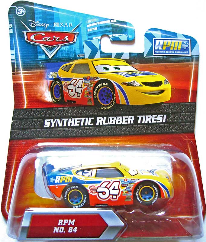 RPM #64 (rubber tires) from the Final Lap series, Mattel 1:55 diecast on its card
