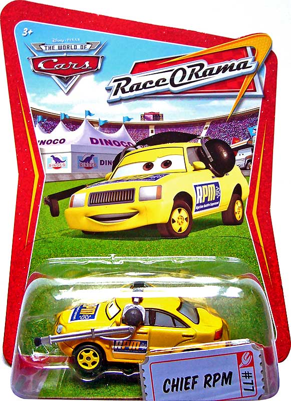 RPM Crew Chief from the Race O Rama series, Mattel 1:55 diecast on its card