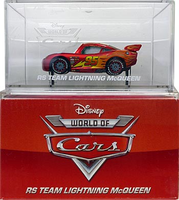 RS Team Lightning McQueen from the World of Cars 2014 series, Mattel 1:55 diecast on its card