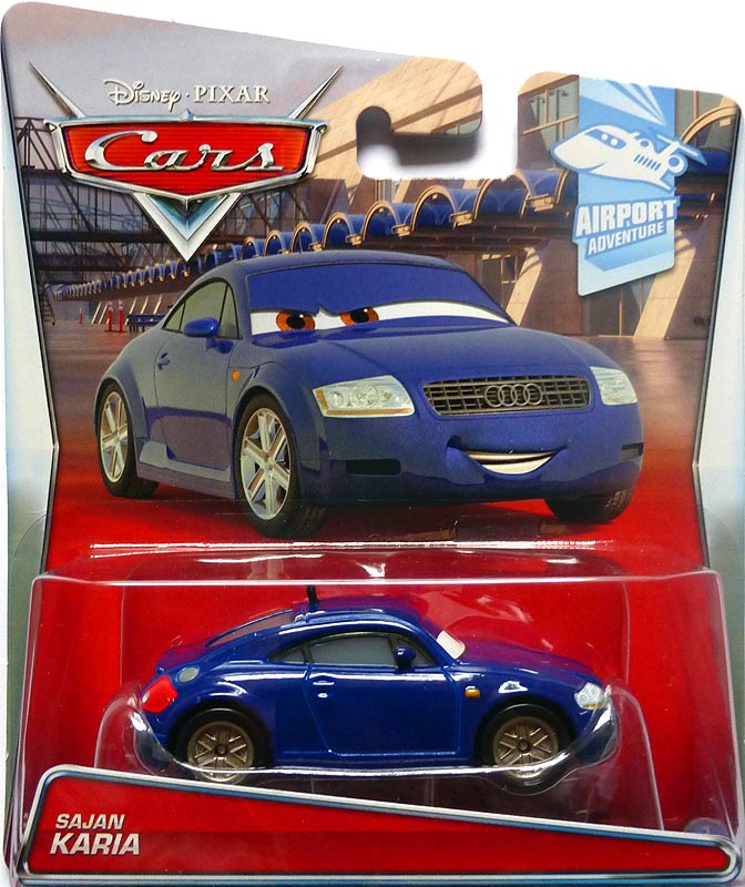 Sajan Karia from the Cars 2015 series, Mattel 1:55 diecast on its card