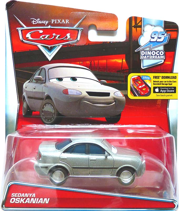 Sedanya Oskanian from the Cars 2016 series, Mattel 1:55 diecast on its card