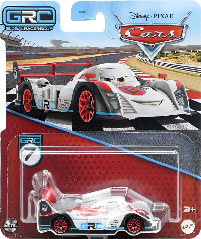 Shu Todoroki (GRC) from the Cars 2024 series, Mattel 1:55 diecast on its card