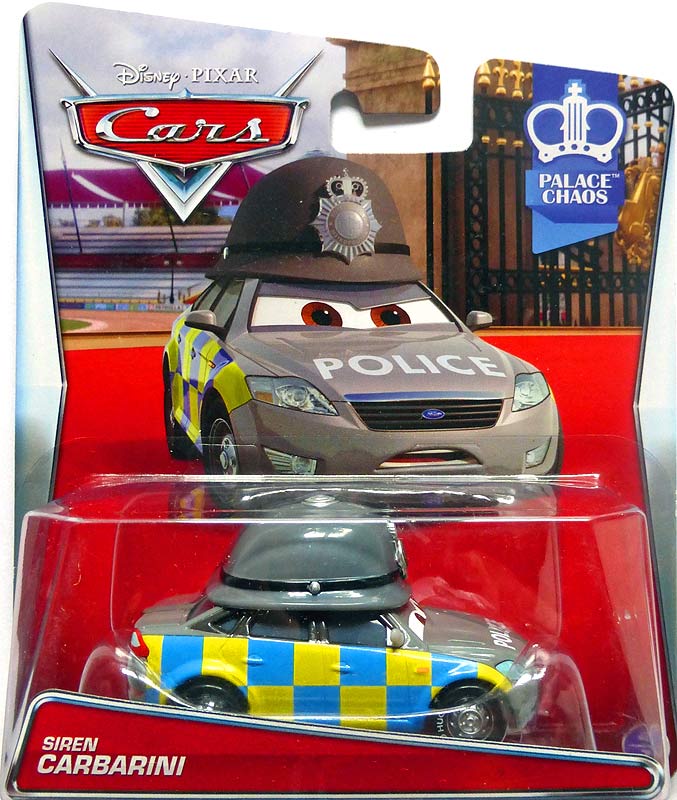 Siren Carbarini from the Cars 2015 series, Mattel 1:55 diecast on its card