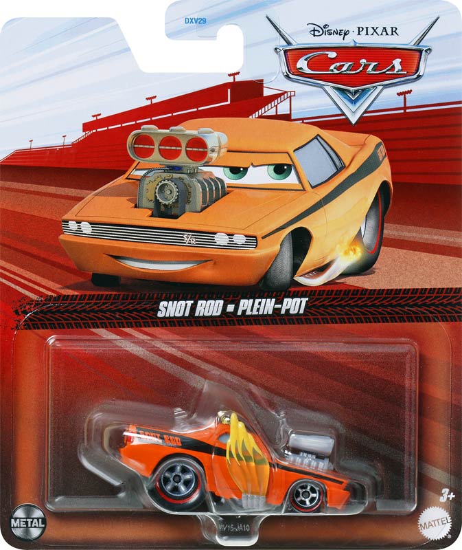 Snot Rod with Flames from the WGP series, Mattel 1:55 diecast on its card
