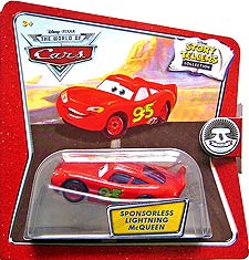 Sponsorless McQueen from the Story Tellers series, Mattel 1:55 diecast on its card