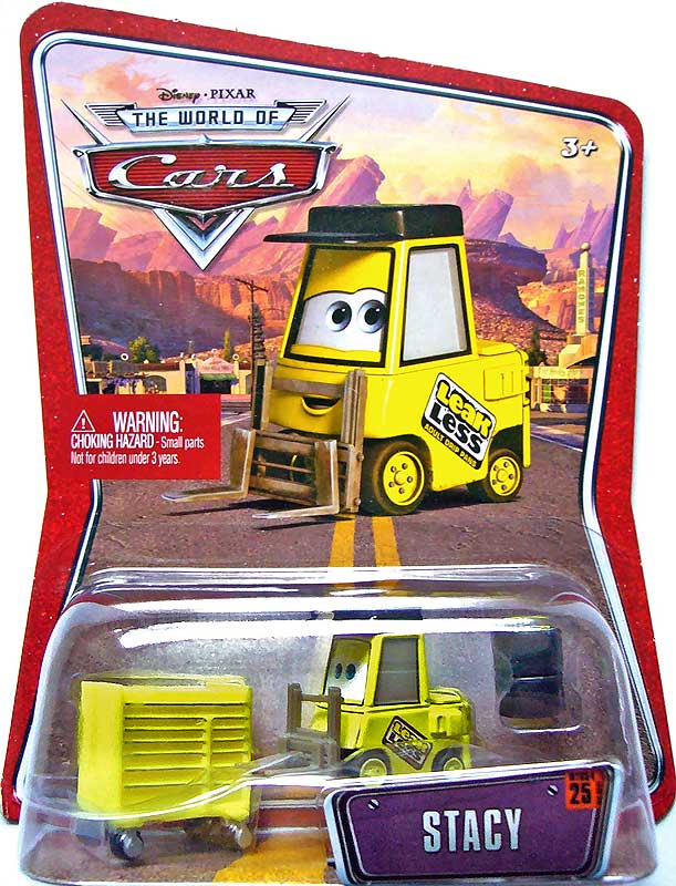 Stacy (Leak Less pitty) from the World of Cars series, Mattel 1:55 diecast on its card