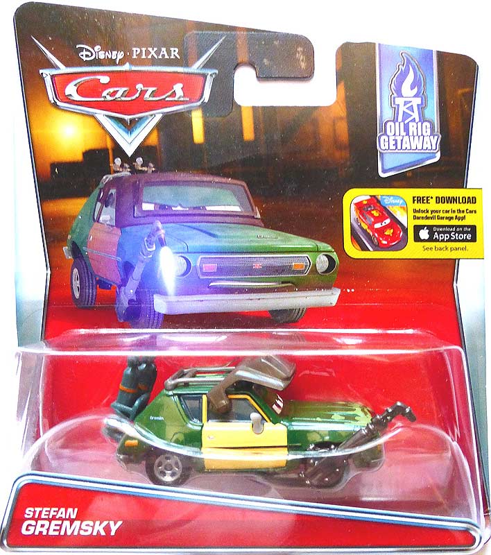 Stefan Gremsky from the Cars 2016 series, Mattel 1:55 diecast on its card