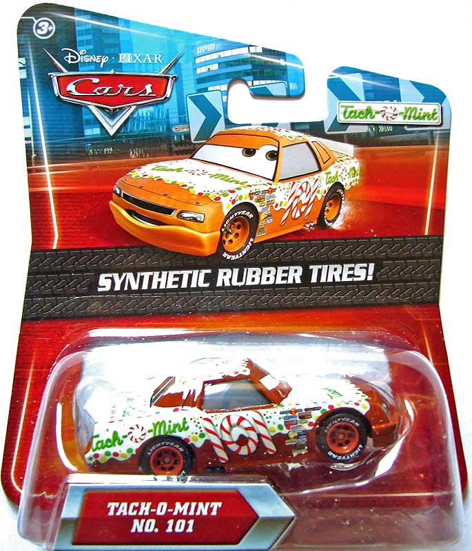 Tach-O-Mint (rubber tires) from the Final Lap series, Mattel 1:55 diecast on its card
