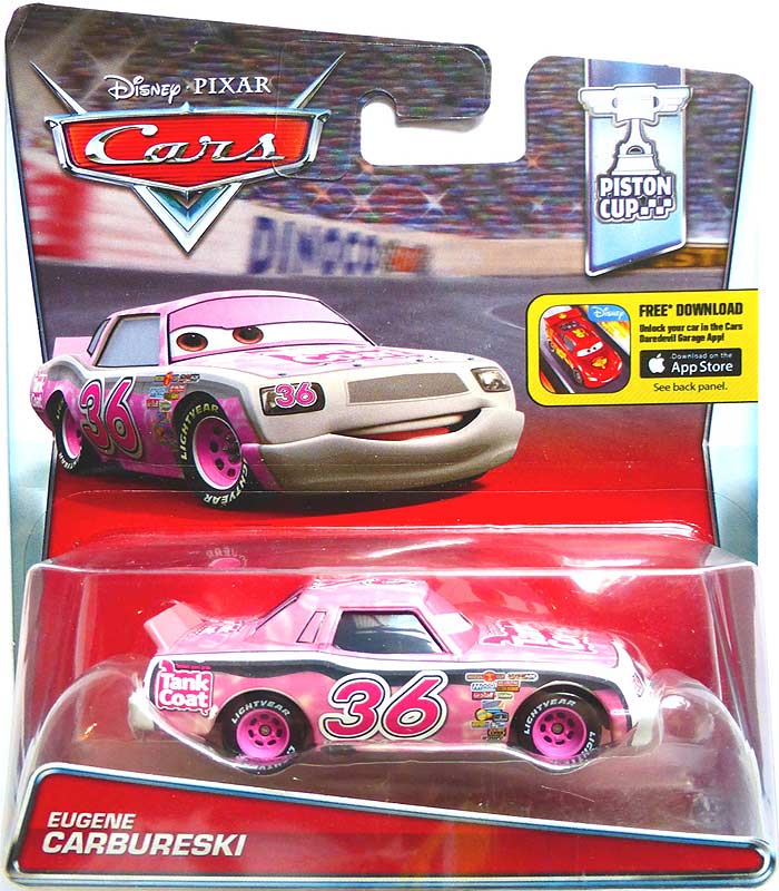 Tank Coat from the World of Cars series, Mattel 1:55 diecast on its card