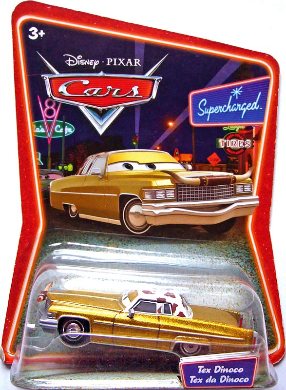 Tex Dinoco from the Supercharged series, Mattel 1:55 diecast on its card