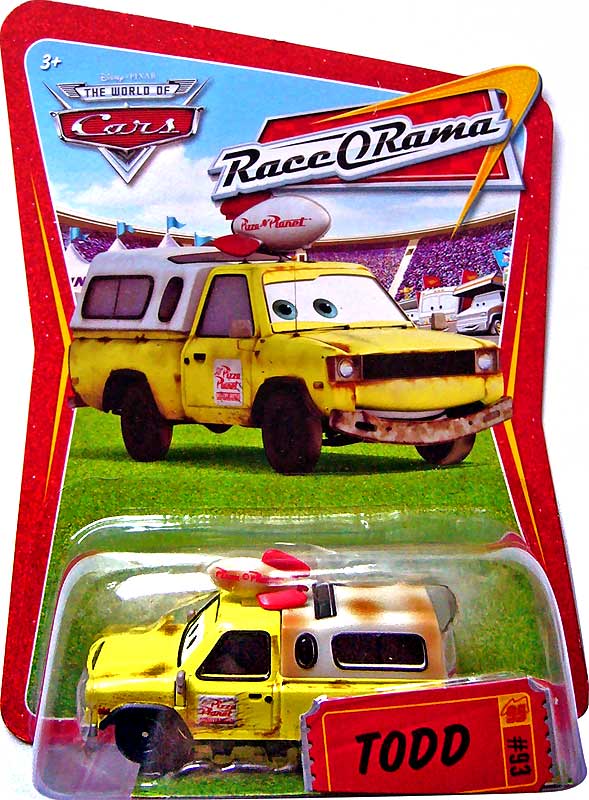 Todd from the Race O Rama series, Mattel 1:55 diecast on its card