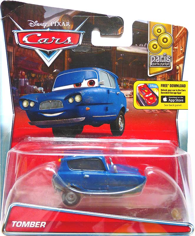 Tomber from the Cars 2 series, Mattel 1:55 diecast on its card
