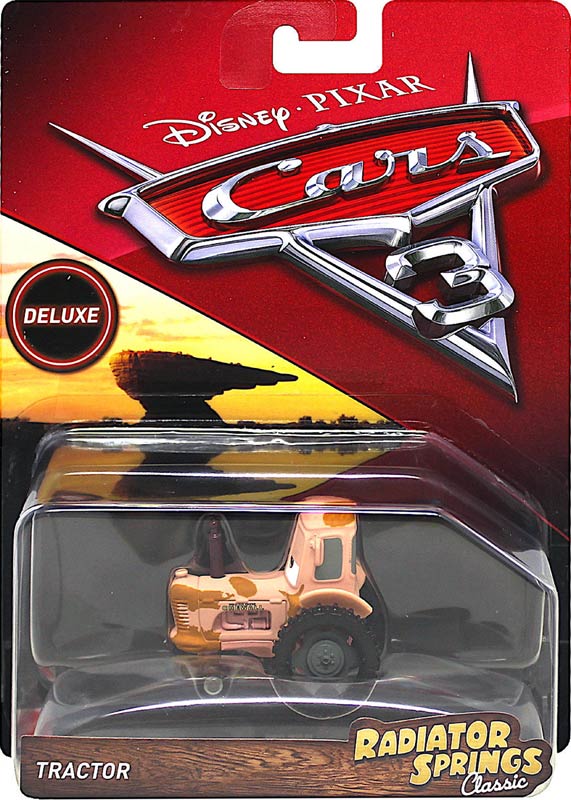 Tractor from the Radiator Springs Classic series, Mattel 1:55 diecast on its card