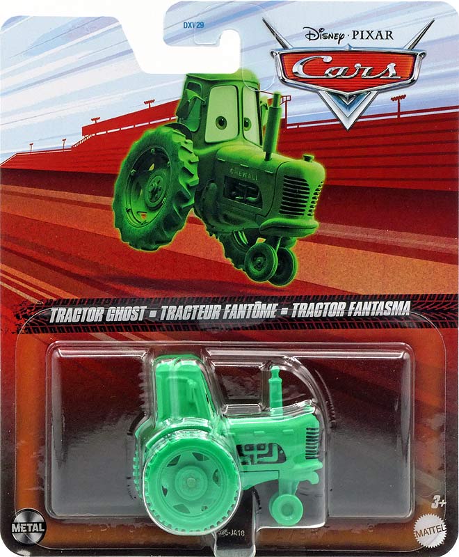 Tractor Ghost from the Cars 2024 series, Mattel 1:55 diecast on its card