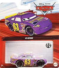 Transberry Juice from the World of Cars series, Mattel 1:55 diecast on its card