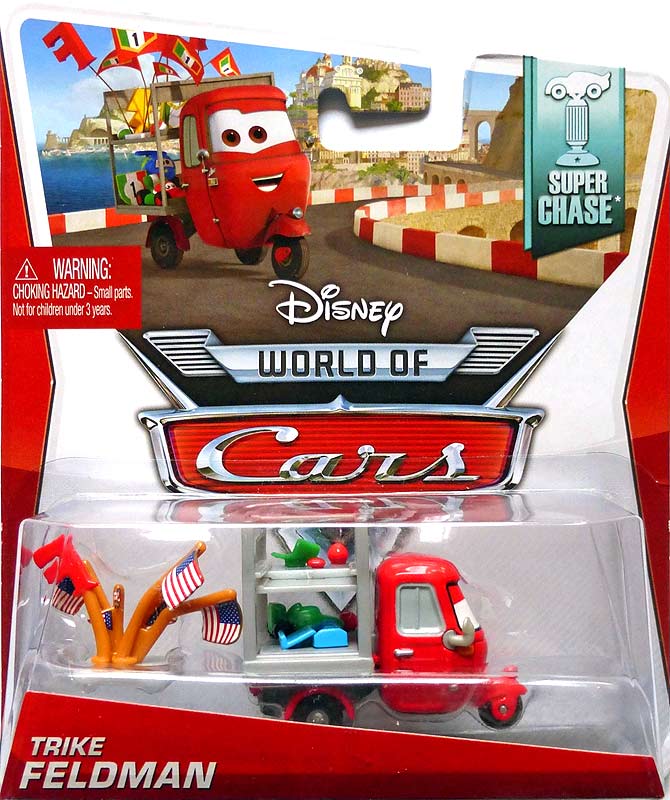 Trike Feldman from the World of Cars 2014 series, Mattel 1:55 diecast on its card