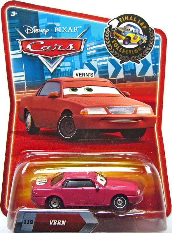 Vern from the Final Lap series, Mattel 1:55 diecast on its card