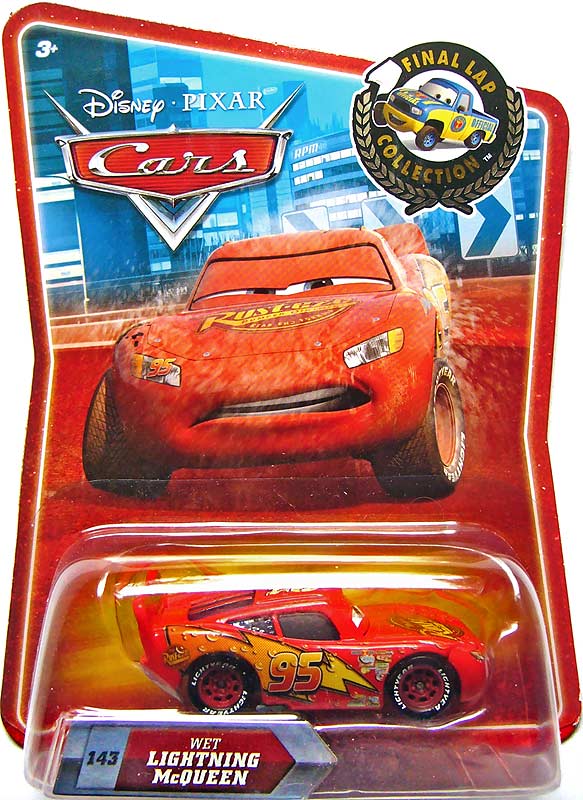 Wet Lightning McQueen from the Final Lap series, Mattel 1:55 diecast on its card