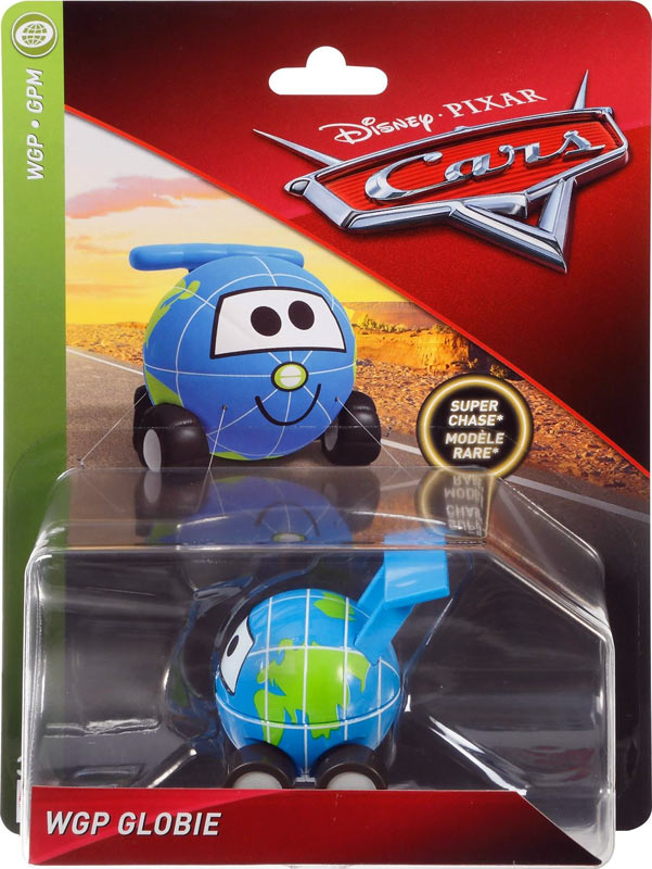 WGP Globie from the Cars 2018-2019 series, Mattel 1:55 diecast on its card