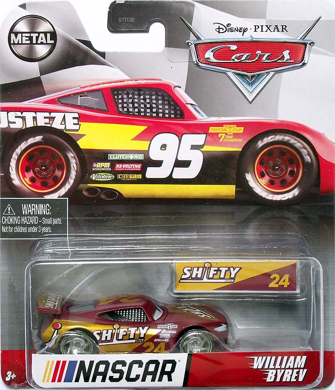 William Byrev (Nascar) from the Cars 2021 series, Mattel 1:55 diecast on its card